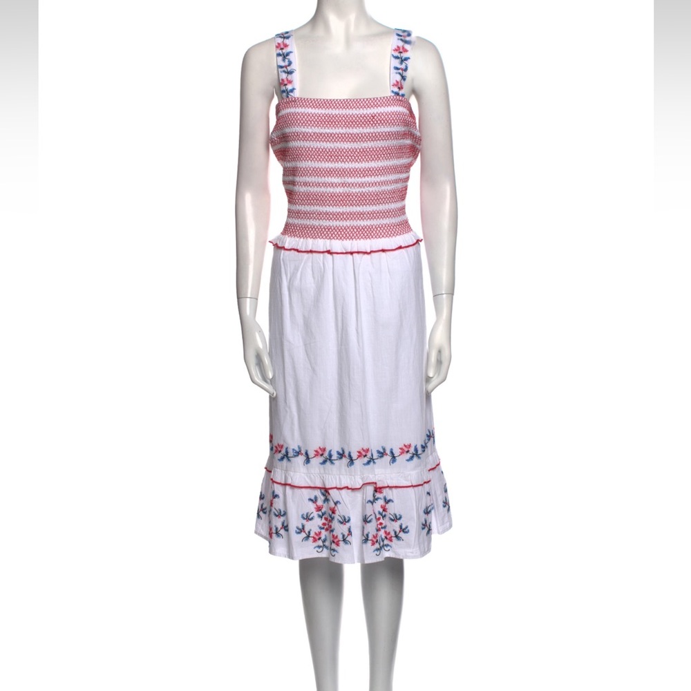 NWT DRAPER JAMES Midi Dress in Embroidered Camellia